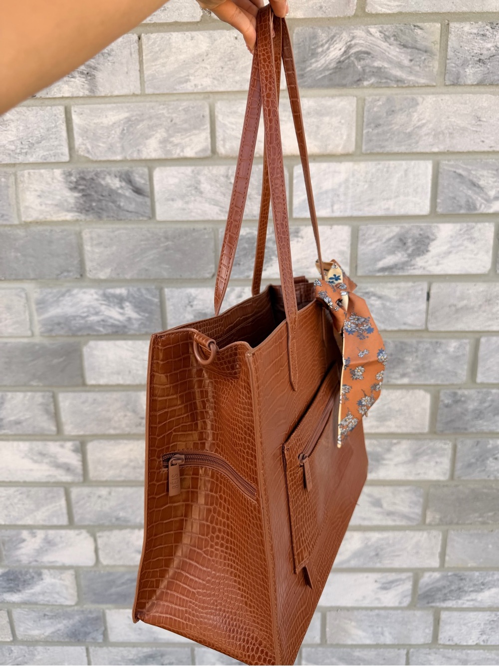BEIS The Work Tote in Maple Croc - Picture 2 of 12